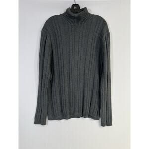 Vintage Express Cable Knit Sweater Men’s Sz XL Gray Fisherman Chunky Turtleneck